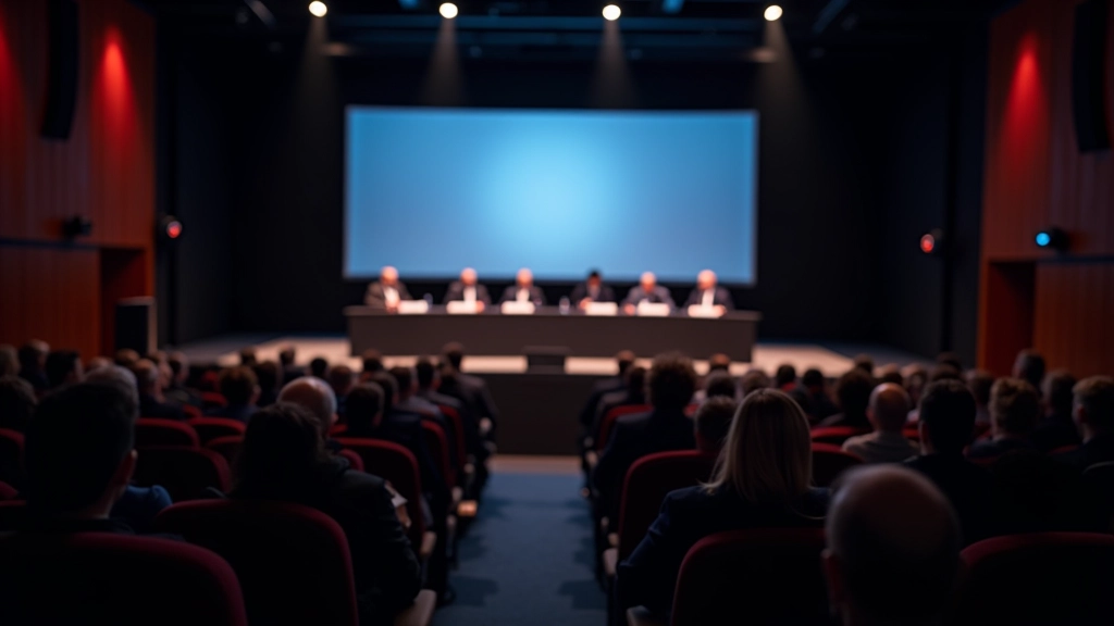 Panēļa diskusija konferencē ar vairākiem runātājiem uz skatuves